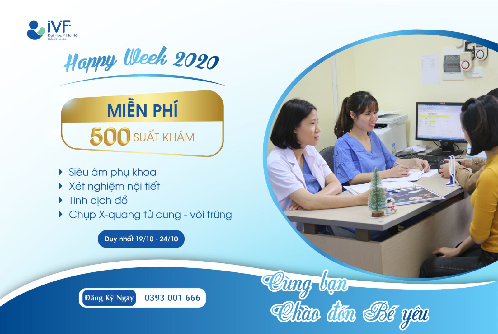 IVF Đại học Y Hà Nội miễn phí khám chữa hiếm muộn 2020
